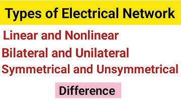 Linear & Non-linear, Uni-lateral & Bi-lateral, Symmetrical & Unsymmetrical Network |Types of Network