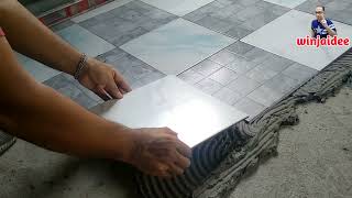 นำเอากระเบื้องเก่าเหลือหลายลายมารวมกันปูพื้นใช้งานได้ many old tiles on the floor by winjaidee DIY 362 views 9 months ago 3 minutes, 22 seconds