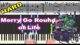 Howl's Moving Castle - Merry Go Round of Life | Sheet Music & Synthesia Piano Tutorial