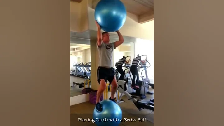 Bob Burbic Playing Catch While Standing on a Swiss...