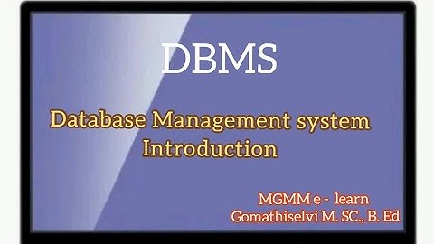 Database Management System/ DBMS in tamil