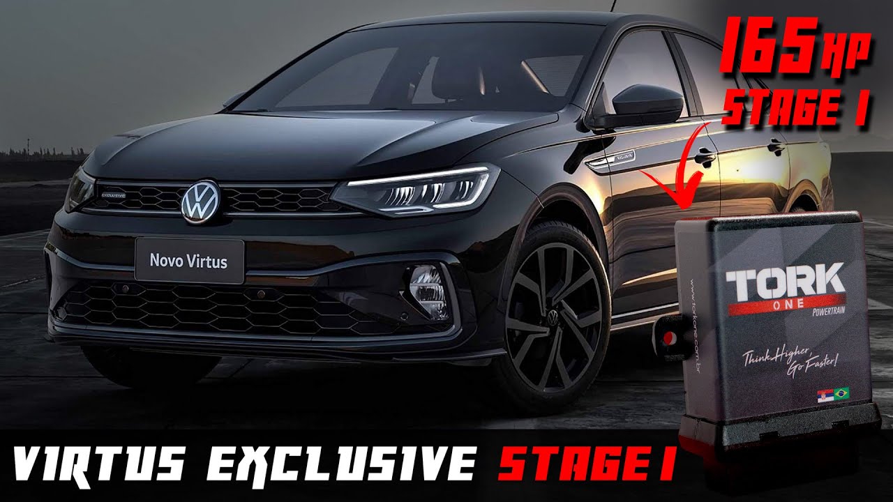 VIRTUS EXCLUSIVE 1.4 TSI - COM CHIP DE POTÊNCIA +25CV E 5KGFM DE TORQUE!
