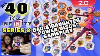 All 40 Series 2 Disney Infinity 2.0 Power Discs Gameplay (Dad & Daughter Commentary w/ Face Cam)