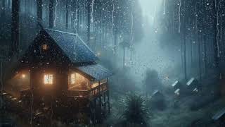 1 Hour Relaxing Heavy Rain and Thunder Sounds for Sleeping, ASMR Rain Sounds for Sleeping