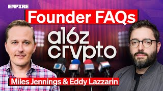 Most Common Founder Questions a16z Crypto Fields
In this clip, Miles Jennings and Eddy Lazzarin share the most common questions they get from Founders at a16z with Yano. Full episode available via links below.
📺 YouTube - https://bit.ly/4m49Gr4
🎧 Spotify - https://bit.ly/45cFAf1
🎧 Apple - https://bit.ly/4mB0GJV
Start your day with crypto news, analysis and data from Katherine Ross.
Subscribe to the Empire newsletter: https://blockworks.co/newsletter/empire?utm_source=podcasts
Follow Eddy: https://x.com/eddylazzarin
Follow Miles: https://x.com/milesjennings
Follow Jason: https://x.com/JasonYanowitz
Follow Empire: https://twitter.com/theempirepod
Join the Empire Telegram: https://t.me/+CaCYvTOB4Eg1OWJh
Disclaimer: Nothing said on Empire is a recommendation to buy or sell securities or tokens. This podcast is for informational purposes only, and any views expressed by anyone on the show are solely our opinions, not financial advice. Santiago, Jason, and our guests may hold positions in the companies, funds, or projects discussed. Most Common Founder Questions a16z Crypto Fields
