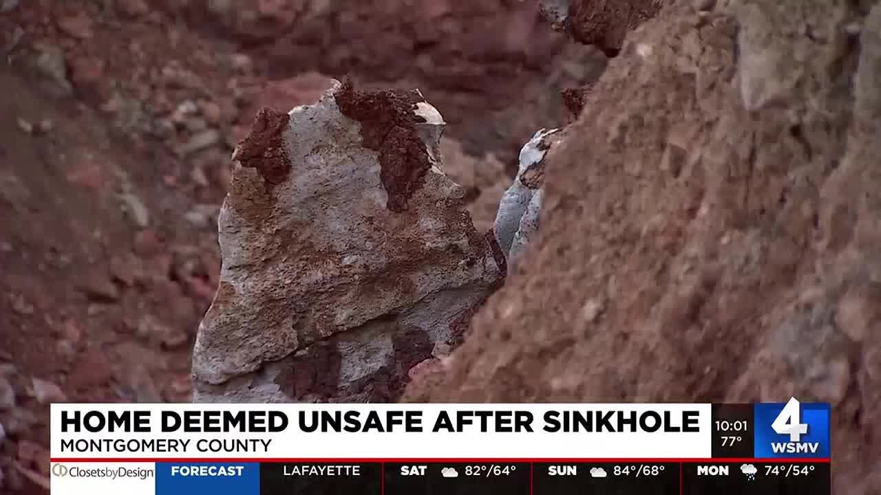 Home deemed unsafe after sinkhole in Montgomery County