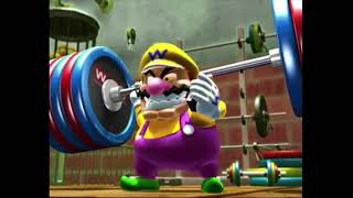 Wario's Weightlifting in Mario Power Tennis Bloopers