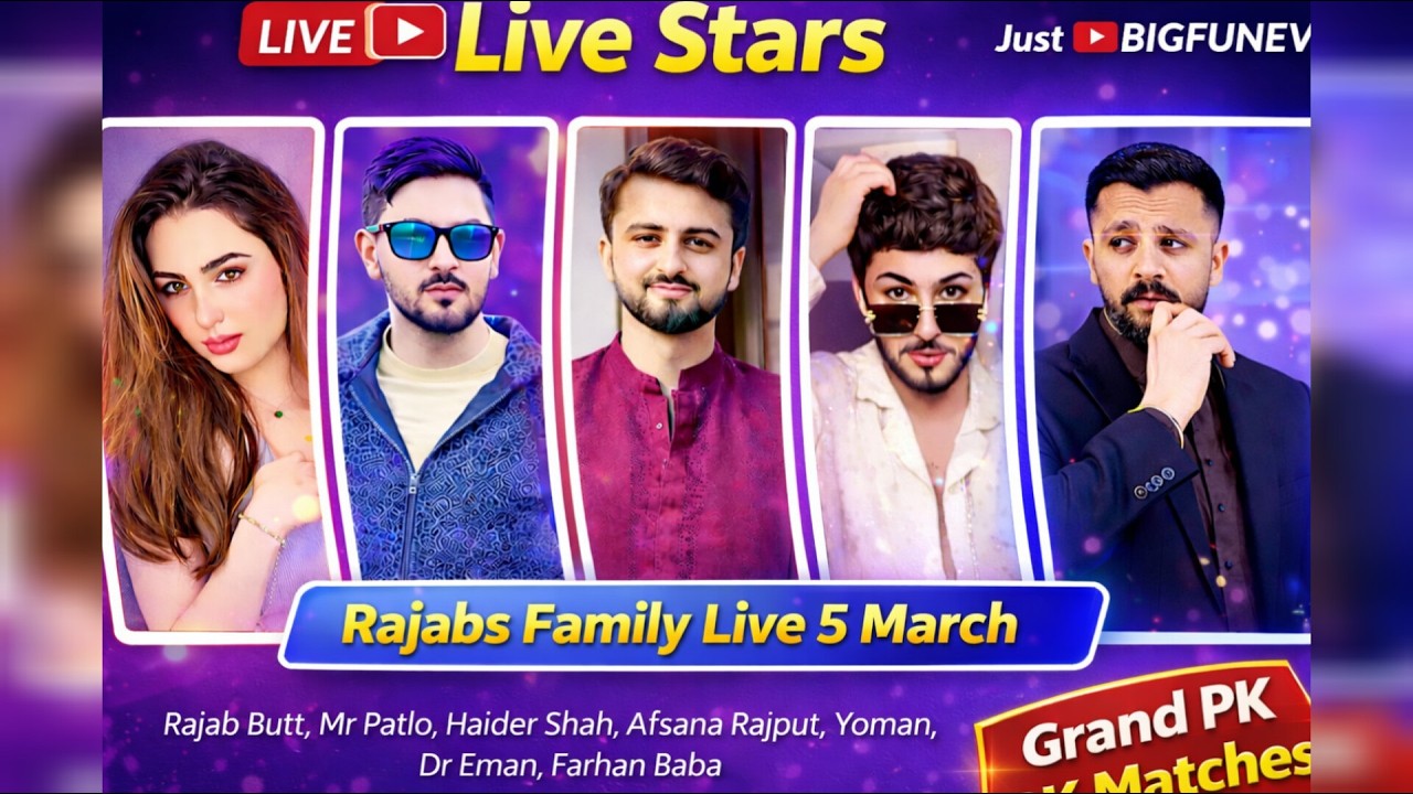 RAJAB'S FAMILY LIVE 🔥 PK Battles with Mr Pattlo & Haider Shah | Huge Gifting & Non-Stop Fun 😍 5March