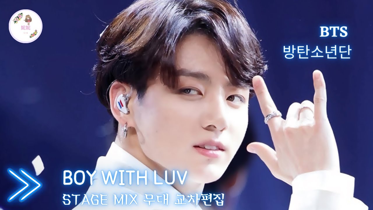 BTS' Jungkook's Blue Hair in "Boy With Luv" Stage Performances - wide 8
