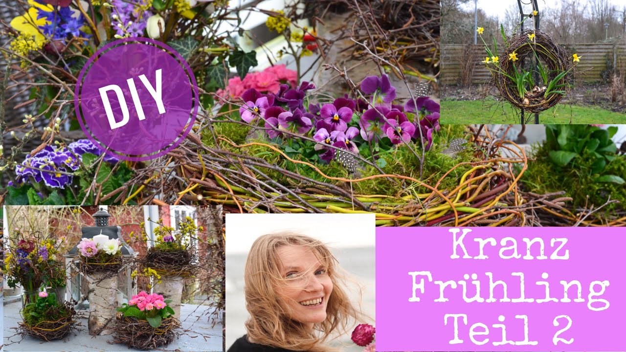 DIY: FRÜHLING KRANZ /KRÄNZE/ OSTERN/ NESTER DEKORIEREN mit HORNVEILCHEN; LENZROSEN & PRIMELN -TEIL 2