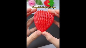 Làm quả dâu từ xốp bọc hoa quả #lamdochoimamnon #lamdodungmamnon