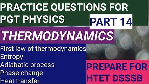Thermodynamics questions | pgt physics| htet | dsssb|