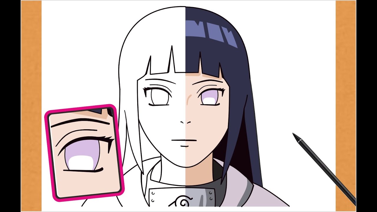 COMO DESENHAR A HINATA HYUGA (Naruto) passo a passo fácil