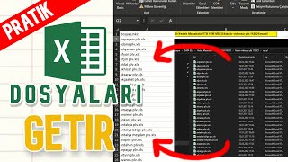 Klasördeki Dosya İsimlerini Listeleme / Excel'e Alma ve Çok Sayıda Excel'den Topluca Sütun Alma