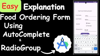 Crack the Code: Autocomplete & RadioGroup Tutorial for Food Ordering App! screenshot 2