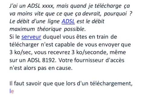 ADSL   Tester la vitesse de connexion internet test de débit)