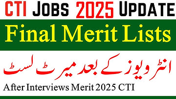 CTI Jobs 2025 Final Merit List | CTI Jobs Today Merit List 2025 | College Teaching Jobs CTI 2025