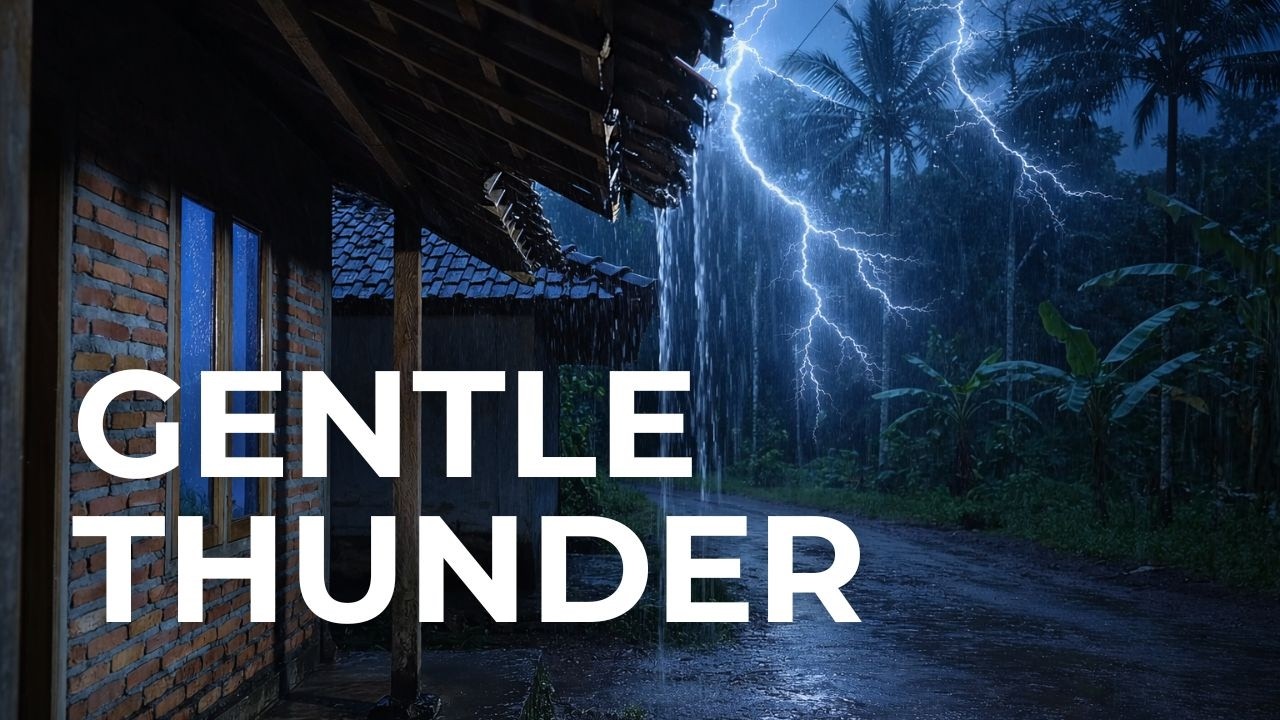 Drift into Sweet Sleep 🌧️ Rain & Distant Thunder | Peaceful Night Ambience