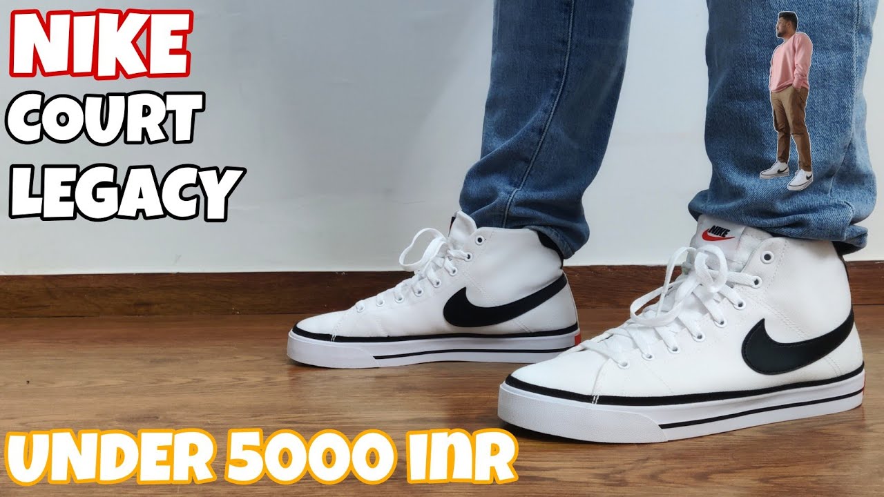 BEST white mid top sneaker under INR 5000 | Nike Court legacy canvas YouTube