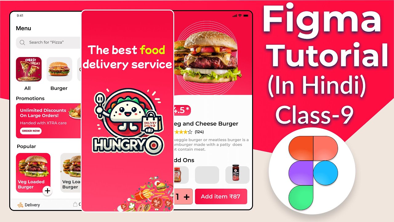 FIGMA Mobile App Design Tutorial | Food Ordering Mobile App Design in ...
