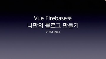 Vue Firebase로 나만의 블로그 만들기 31 태그 만들기