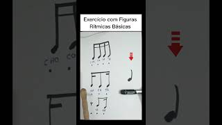 Exercício de Leitura de partitura rítmica - Colcheia + Semicolcheia + Pausa