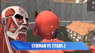 Game android Attack on Titan Offline " Stikman Vs Titans 2 " Sasageyouuuuuuu screenshot 3