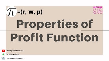 Properties of Profit Function