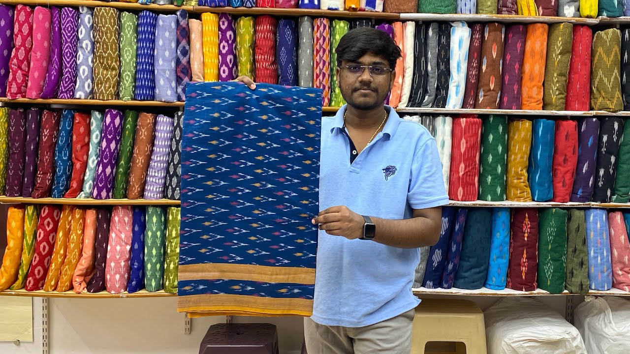 Pochampally Single ikkat Mercerised Cotton Sarees 1500/- Only 9553762562 #Mahalaxmihandloom