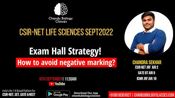 EXAM HALL STRATEGY | HOW TO AVOID NEGATIVE MARKING | EXAM MAPPING | CSIR-NET LIFE SCIENCES SEPT 2022