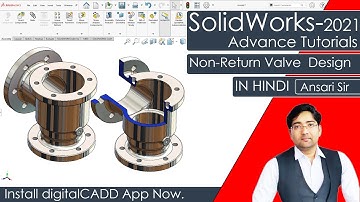 SolidWorks Tutorials | Non Return Valve  Design | SolidWorks Full Course In Hindi | DigitalCADD App.