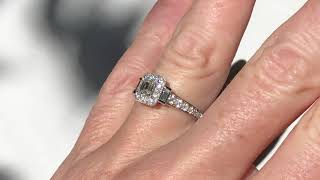 Vera Wang Diamond Engagement Ring - Emerald Cut Principal Diamond
