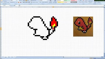 How to make a pokemon white charmander(in box) On microsoft excel 2007