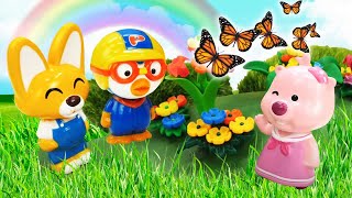 Play toy Pororo at the forest - Learn colors &amp; videos for kids.