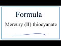 Thiocyanate and Mercury Chemistry