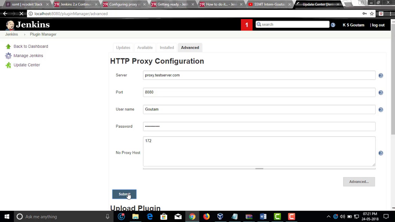 Configuring Proxy Jenkins