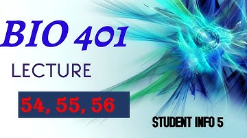 BIO 401 LECTURE _54 to 56| MCQS & SHORT QUESTION| IN A EASY WAY