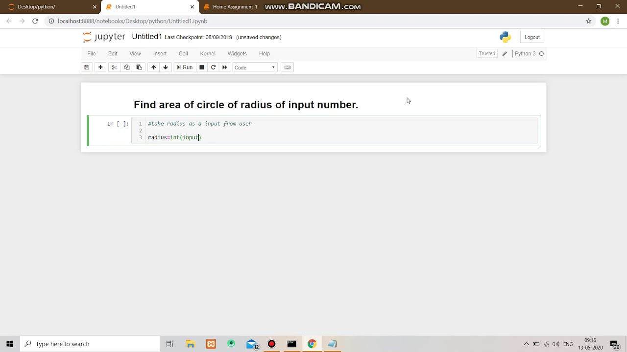 How to calculate area of circle using python - YouTube