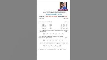 M A English DRAMA previous year I Paper Pattern #shorts #mjpru #bareillycollegebareilly