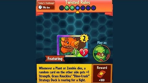 TWISTED RULES!!! PLANTS VS ZOMBIES HEROES: Grass Knuckles Vs Rustbolt (7 Januari 2023)