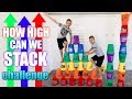 GIANT Stacking Cups Tallest Possible Tower Challenge!