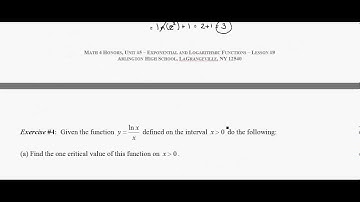 Math 4H.Unit #5.Lesson #9.Derivatives Involving the Natural Log Function
