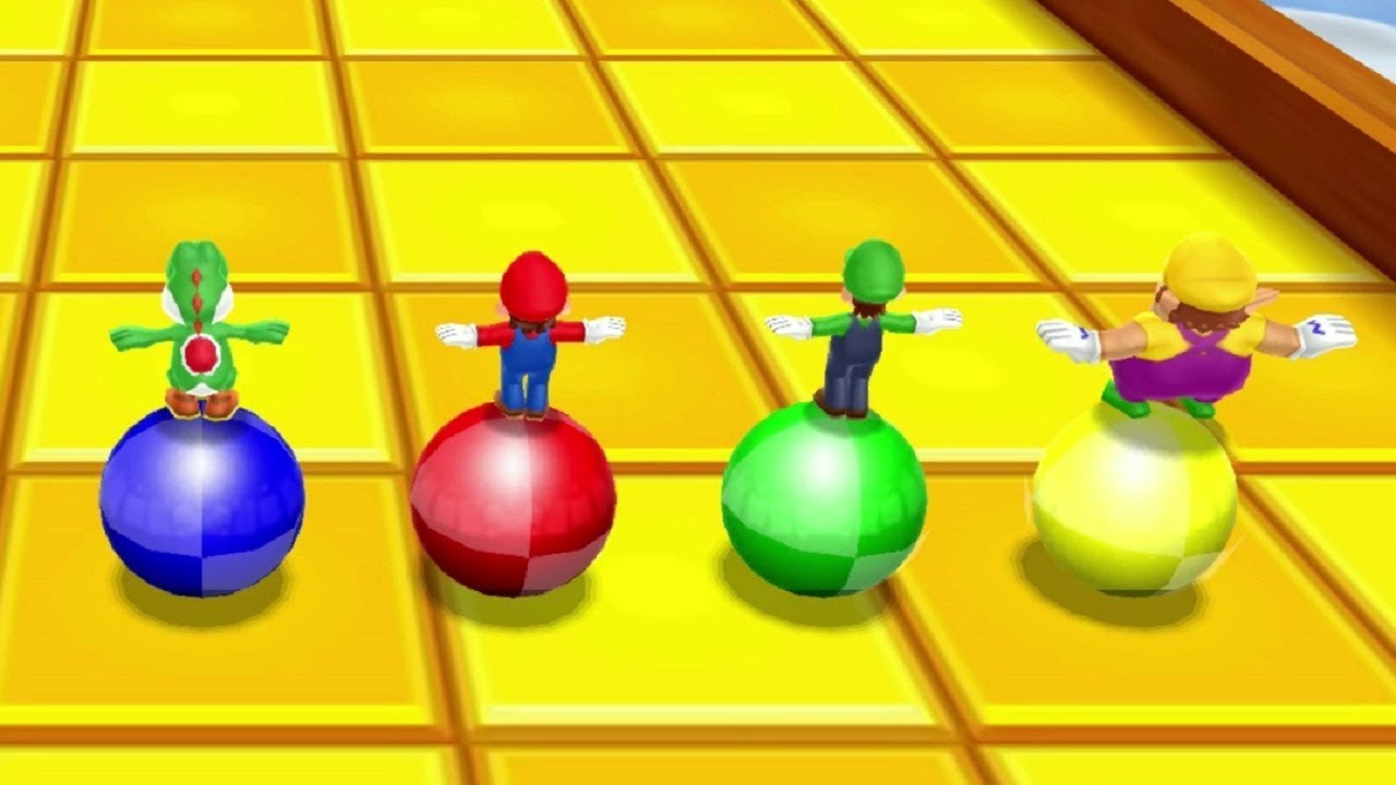 Mario Party Island Tour MiniGames - Yoshi Vs Mario Vs Luigi Vs Wario (Master CPU)