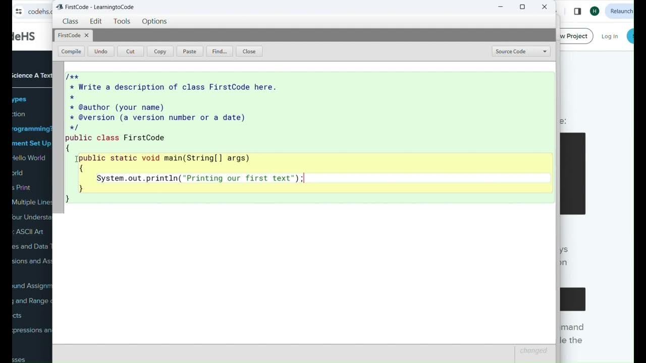 Writing our first Java program - classes, main method, syntax - YouTube