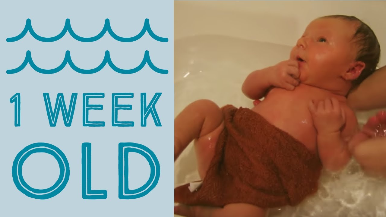 MY FIRST BATH Newborn Baby Girl (1 week old) YouTube
