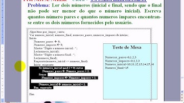 aula 1110 Algoritmos e Logica de programação   Exerc Par Impar conta Teste de Mesa