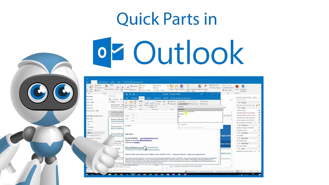 Setting Up Quick Parts In Microsoft Outlook YouTube