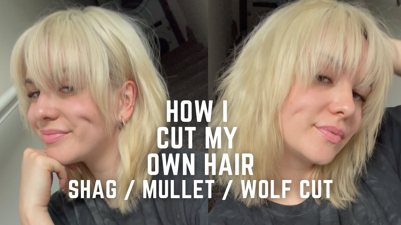 How I cut my own hair - shag layered mullet tutorial for beginners diy ...