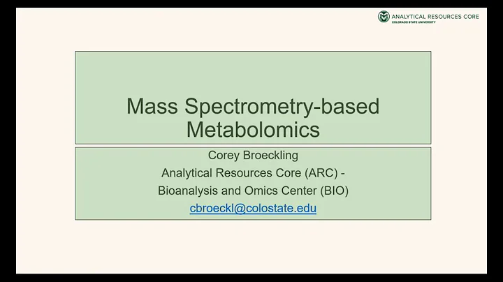 ARC Seminar Series: Mass spectrometry-based Metabolomics