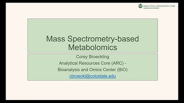 ARC Seminar Series: Mass spectrometry-based Metabolomics
